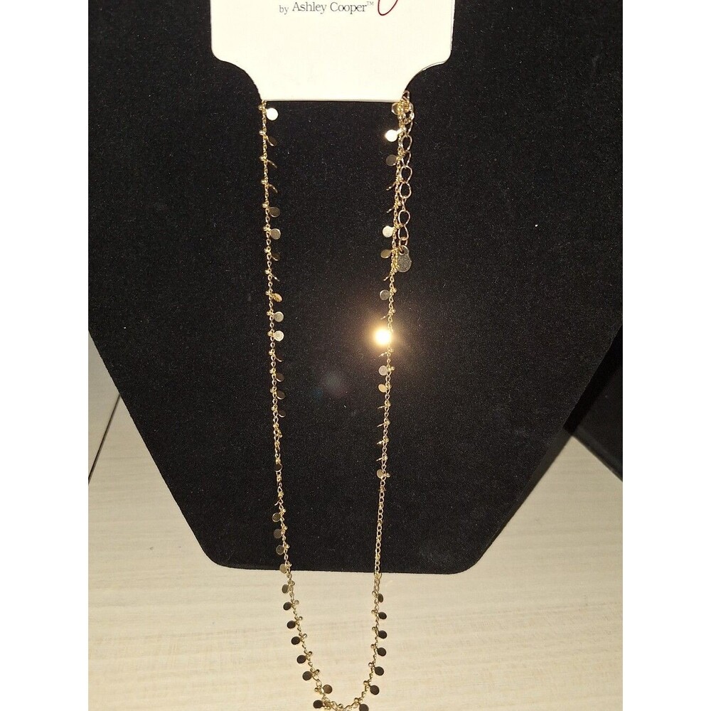 Ashley Cooper Gold Disc Dangle Necklace